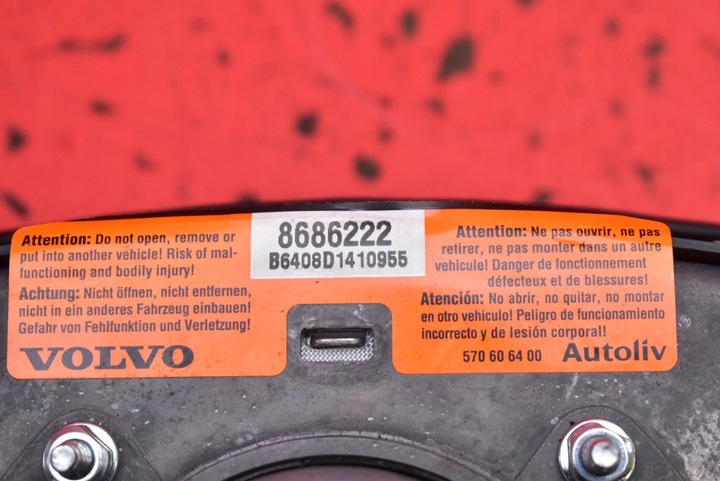 фото №8, Подушка безпеки повітряна подушка водія 8686222 volvo xc90 1 i 02-06