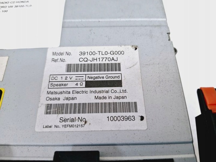 фото №6, Honda accord viii радио заводские cd рамка 39100-tl0-g000