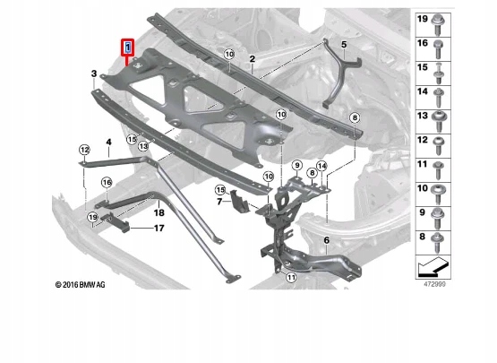 фото №11, Bmw 7 g11 g12 передній кузов crosslink панель 51647357207 oem