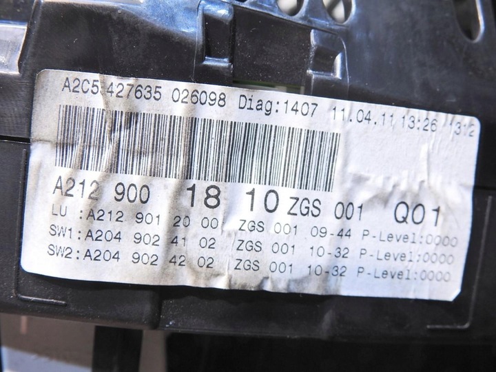 фото №6, Спидометр mercedes w212 2.2 cdi a2129001810 a2129012000 a2049024102