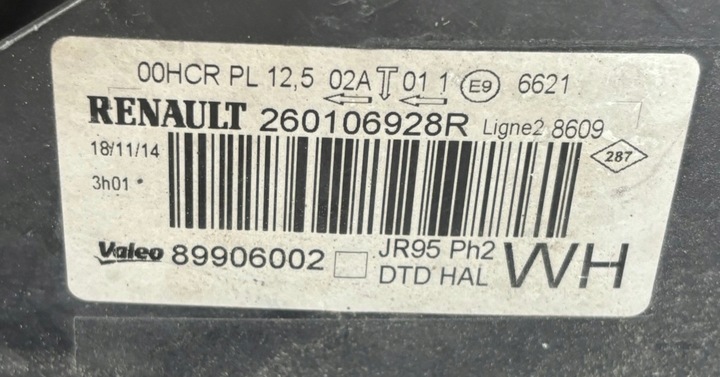 фото №14, Лампа праві перед комплектна renault scenic iii 3 fl рестайлінг 260106928r європа