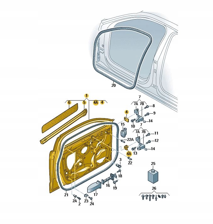 фото №1, Дверь внешние gruntowane правый перед audi 8v5831052d