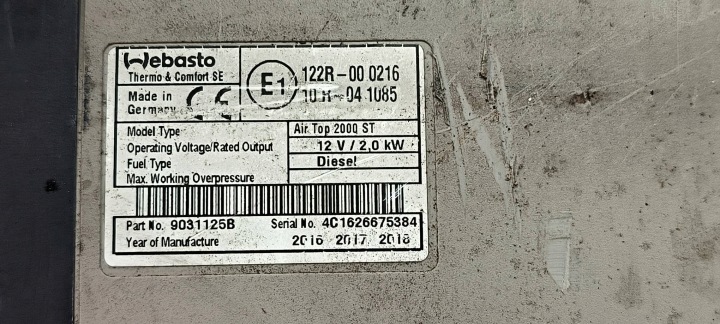 фото №6, Вебасто отопление 9031125b opel movano ii