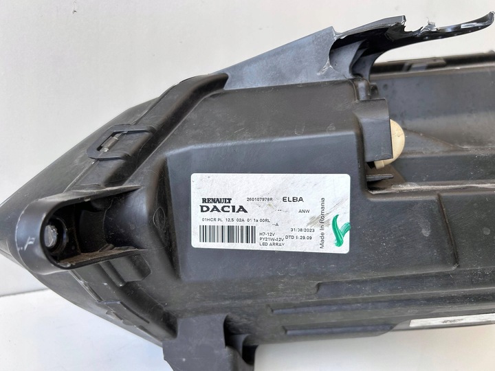 фото №9, Dacia sandero iii лампа права перед 260107978r оригінал