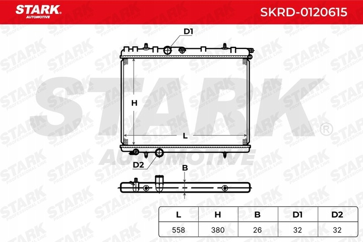фото №6, Радіаторів води stark skrd-0120615 do peugeot 206 schrägheck 2a/c