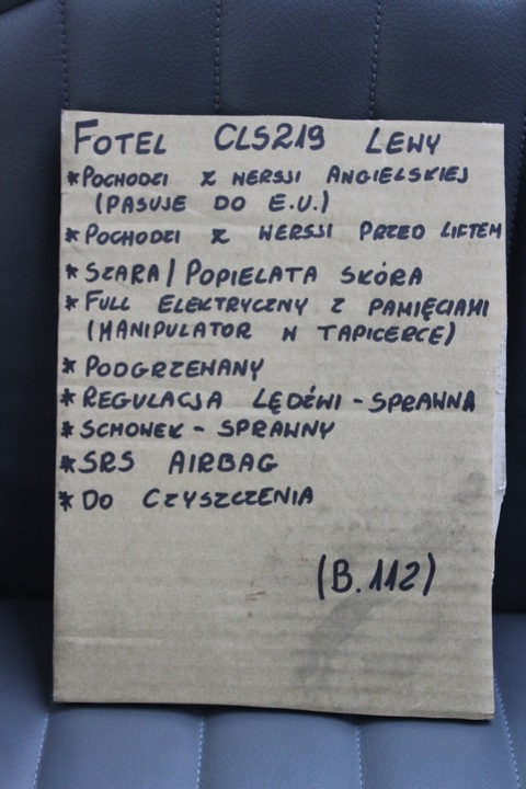 фото №16, Mercedes cls w219 сиденье левый водителя серый кожа