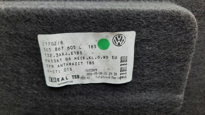 фото №7, Vw passat b6 оббивка кришки багажника зад sedan