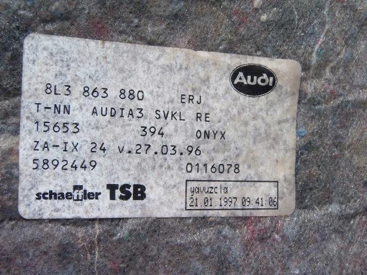 фото №4, Боковина багажника праві audi a3 8l 3 двері 8l3863880