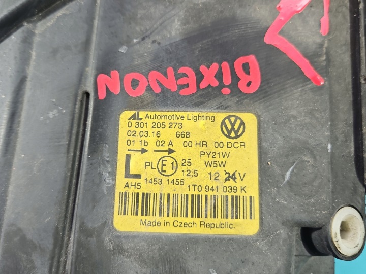 фото №13, Фара ліве фара передня vw touran i європа 1t0941039k