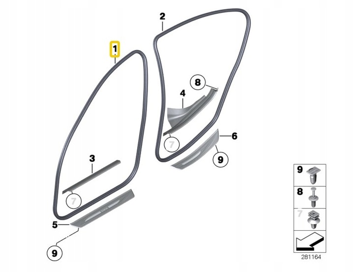 фото №10, Защита краю дверь прокладка перед bmw f10 f11 - 51727278503