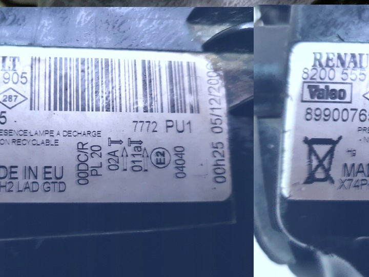 фото №12, Лампа, фара перед левый renault laguna ii