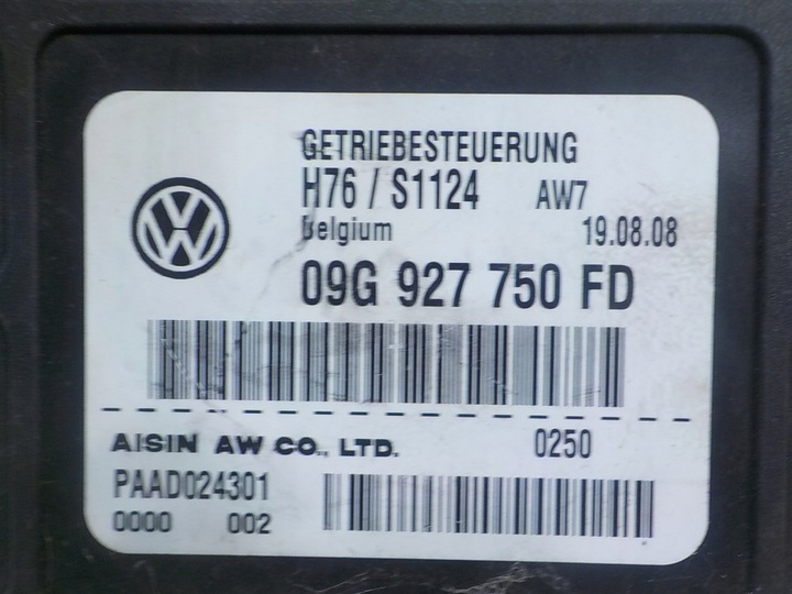 фото №6, Vw tiguan i 2.0 tdi aut 08r 5d модуль блок управления коробки коробки передач 09g927750fd