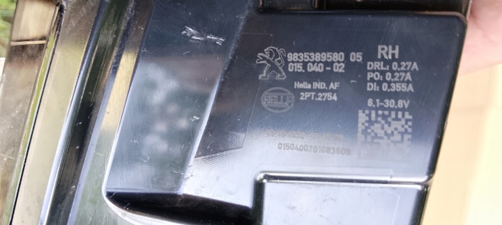 фото №9, Фара галоген правое led drl peugeot 308 t10 21-24rok 9835389580 оригинал