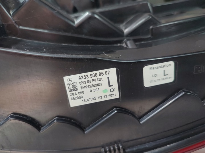 фото №9, Лампа левый зад задняя левая mercedes glc купе рестайлинг w253 европа a2539060602