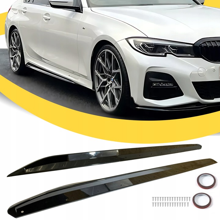 фото №14, Накладка порогів bmw g20 g21 планки пороги бічні m набір чорний блиск