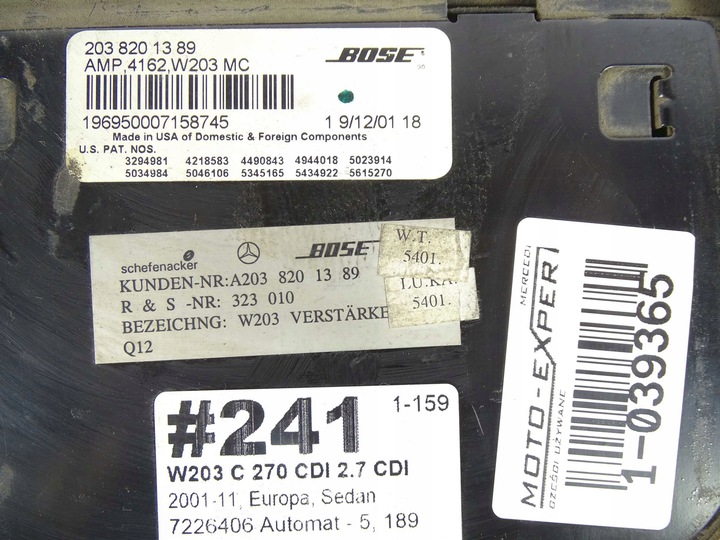 фото №7, Mercedes c клас w203 підсилювач аудіо bose
