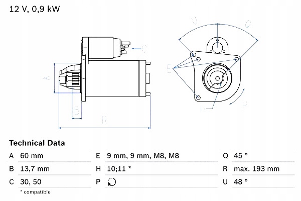 фото №2, Стартер ds ds 3 ds 4 citroen berlingo multispace berlingo минивэн