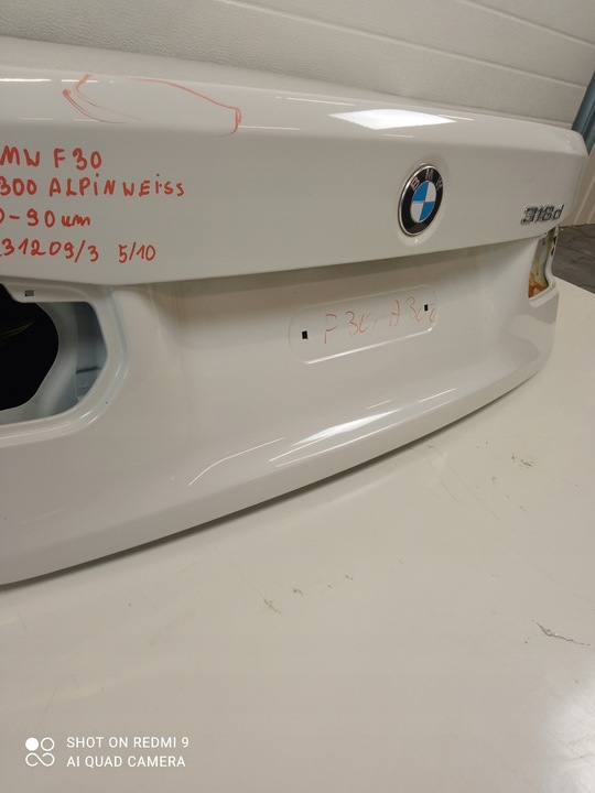 фото №8, Кришка багажника зад bmw f30 a300 альпійський білий