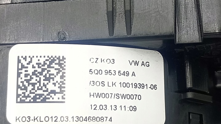 фото №7, Перемикач комбінований стрічка змотувач vw golf vii 5q0953549a 5q0953507ag