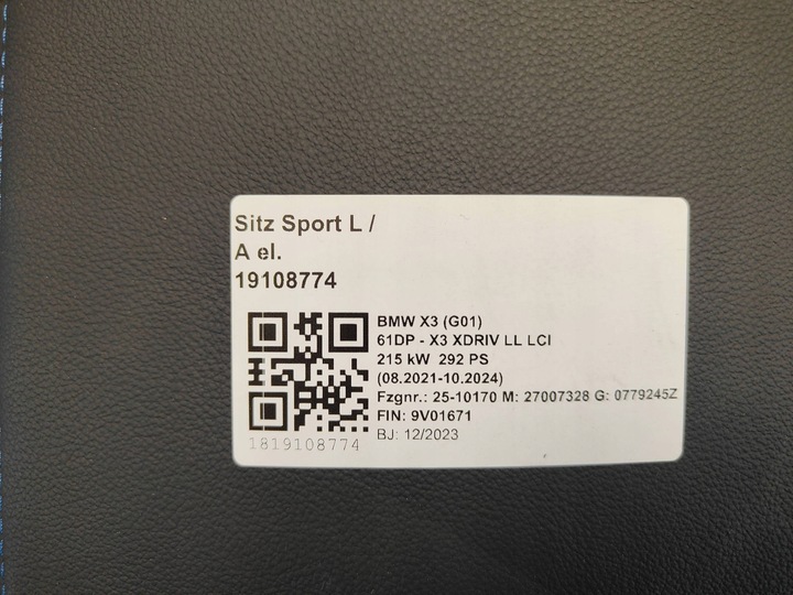 фото №10, Bmw x3 g01 lci обивка сиденья диван m набор подогрев память кожа новое