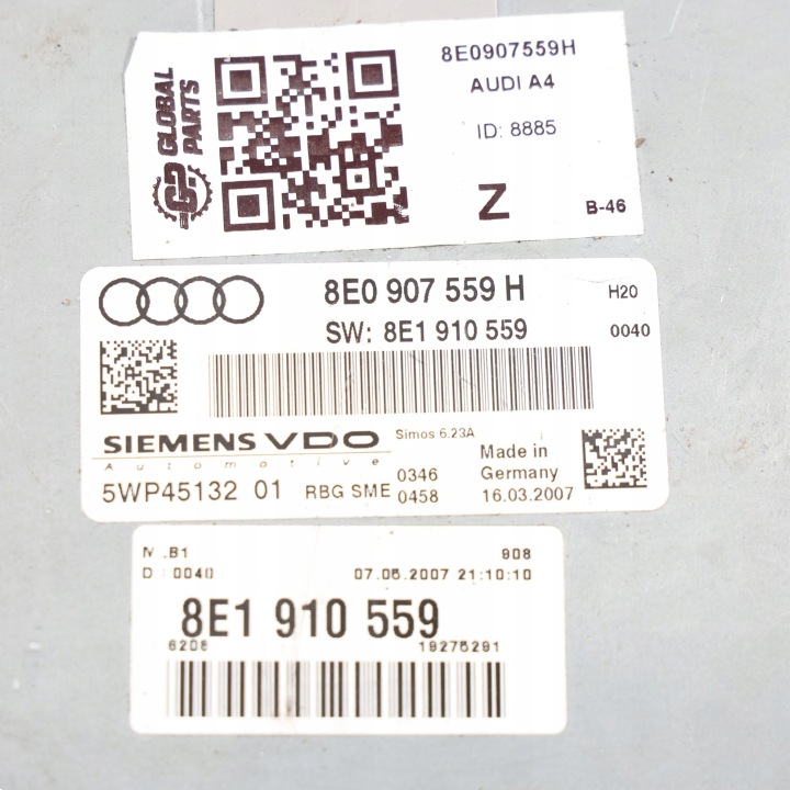 фото №12, Audi a4 b7 3.2 fsi quattro auk 255hp блок керування двигуном (ecu) 8e0907559h механічна коробка передач