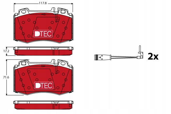 КОЛОДКИ ТОРМОЗНЫЕ - КОМПЛЕКТ DTEC COTEC GDB1543DTE