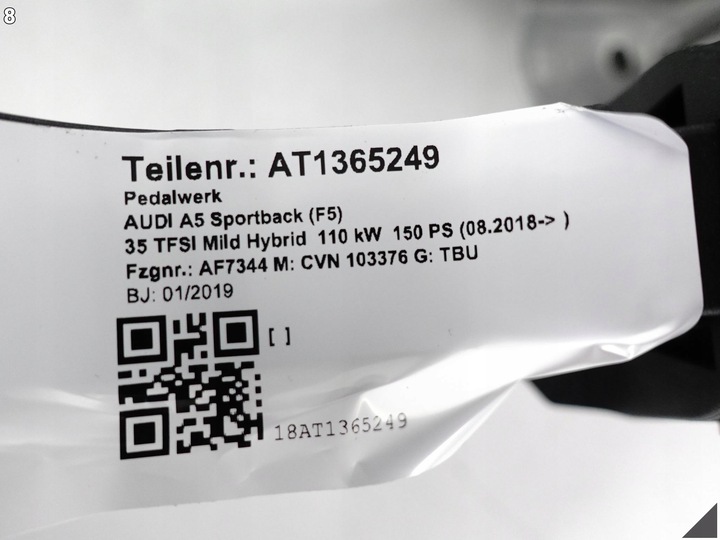 фото №9, Audi a5 f5 8w6 a4 8w0 b9 15- педалі автомат гальмо gaz каркас рама