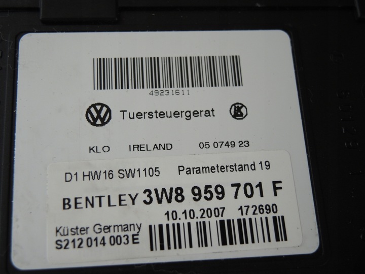 фото №6, Bentley continental gt подъемник стекла 3w8959702f