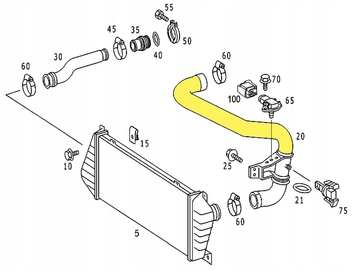 фото №2, Интеркулер turbo труба mercedes sprinter 2.2 2.7