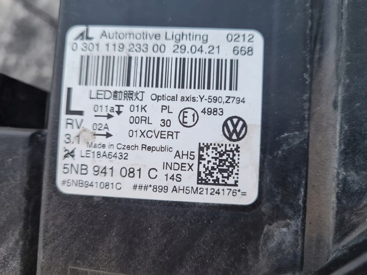 фото №15, Vw tiguan 5nb ii рестайлинг лампы полный led matrix iq light 5nb941081c 5nb941082c