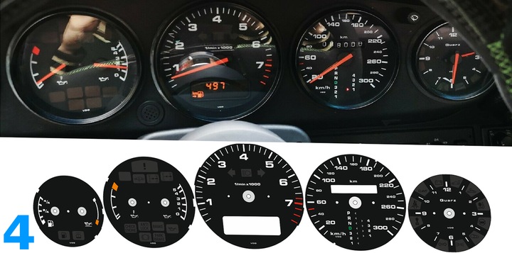 фото №10, Porsche 911 964 диски спідометра прилади mph na kmh