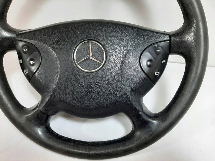 фото №7, Mercedes w211 e200 03r руль кожа подушка мультифункция
