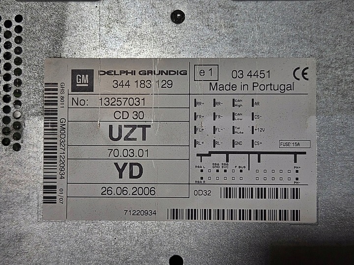 фото №7, Opel corsa d 2007 панель / радіопрогравач cd/dvd/gps