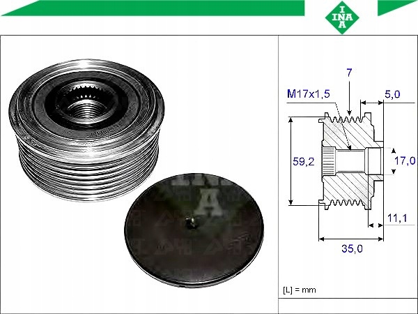 фото №2, Зчеплення jednokierunkowe генератора [ina]