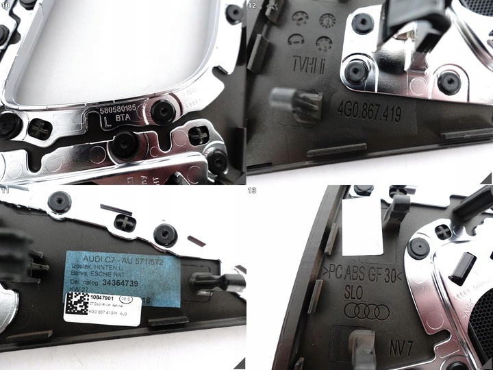 фото №11, Audi a6 s6 4g0 c7 рестайлинг 10-18 защита dekor дверь левая зад хром дерево aj3