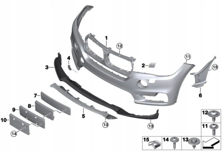 фото №10, Kpl x2 впуск бампера крыльев правые + левый канал bmw x5 f15
