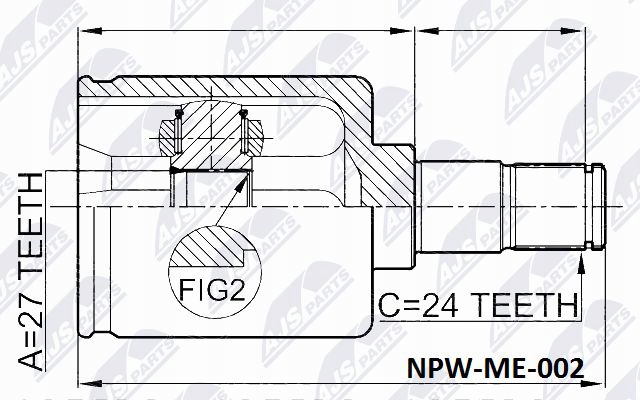 фото №2, Npw-me-002 nty шарнір внутрішній mercedes c-klasa