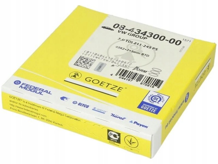 фото №1, Набор кольца поршень goetze 0843430000