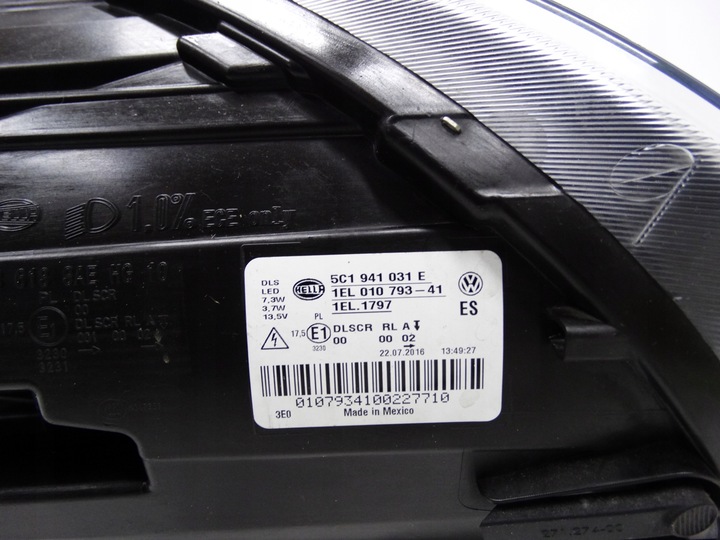 фото №12, Vw beetle 5c 11-19 лампа левая bi-xenon + led 5c1941031e