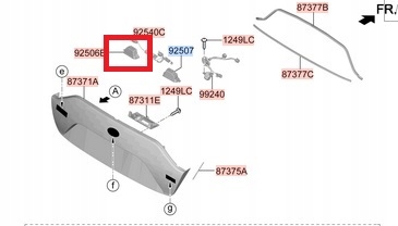 фото №1, Лампа підсвітка. tab. rej. do kia stinger ліва