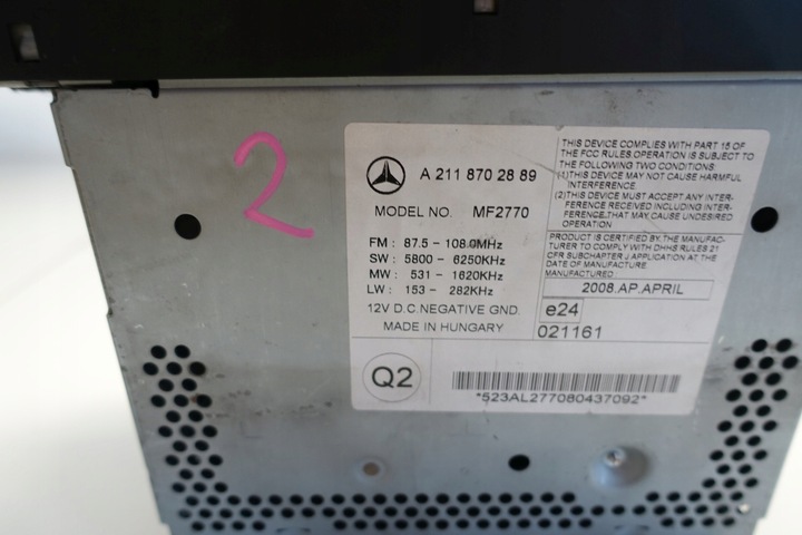 фото №5, Mercedes w211 радио mf2770 2118702889 e-klasa w219