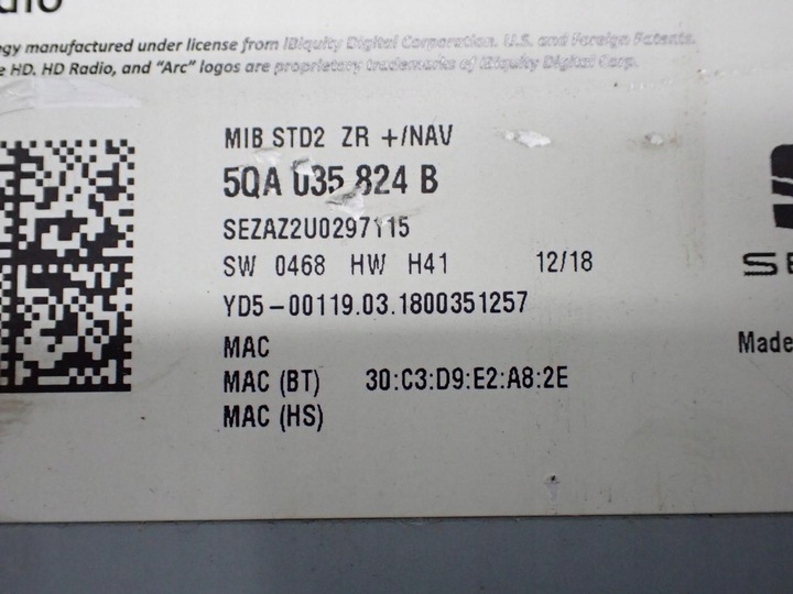 фото №14, Навигация навигация радио дисплей 5qa035824b 6f0919605 seat ibiza v 6f 18r