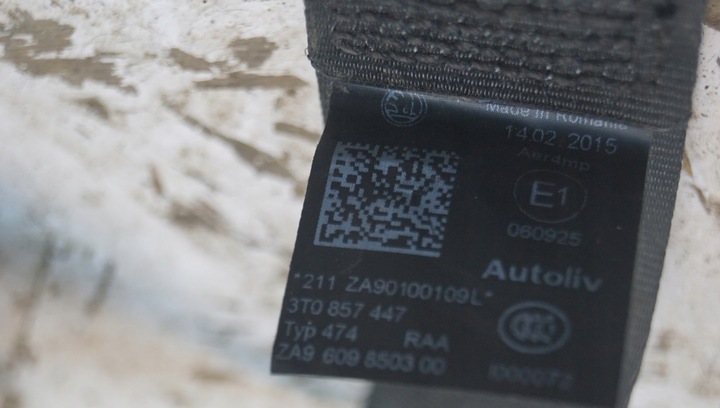 фото №8, Pas безпеки лівий зад skoda superb ii