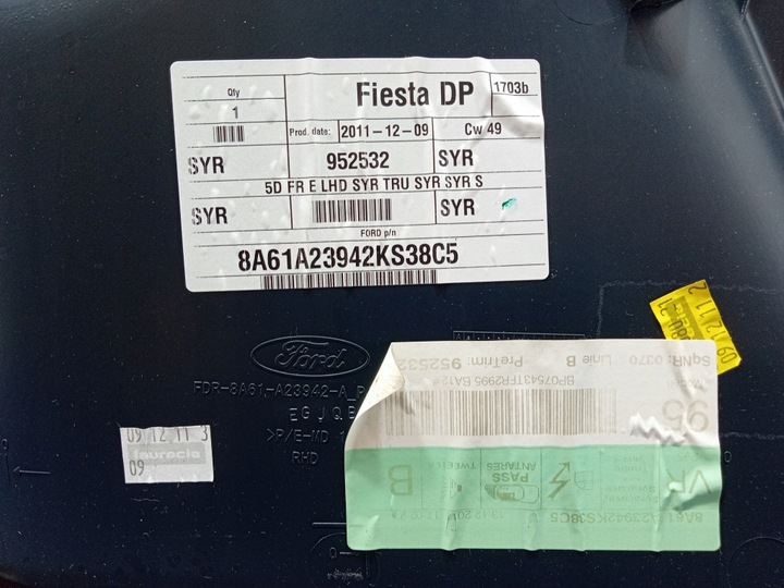 фото №7, Fiesta mk7 5d оббивка двері перед права боковина 8a61-a23942