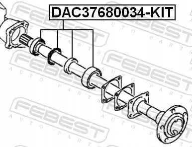 фото №3, Підшипник колеса зад dac37680034-kit febest mitsubishi