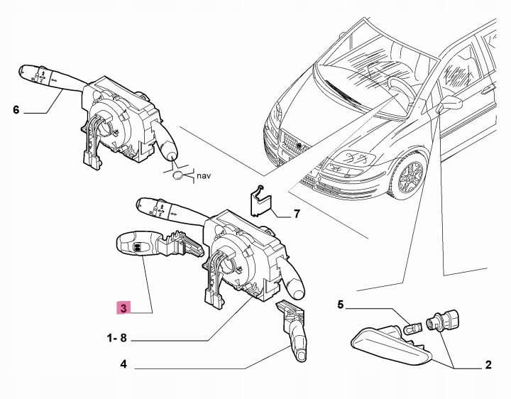 фото №9, Fiat ulysse lancia phedra 01- круиз-контроль рулевой/подрулевой руль 9663715988 oem номер