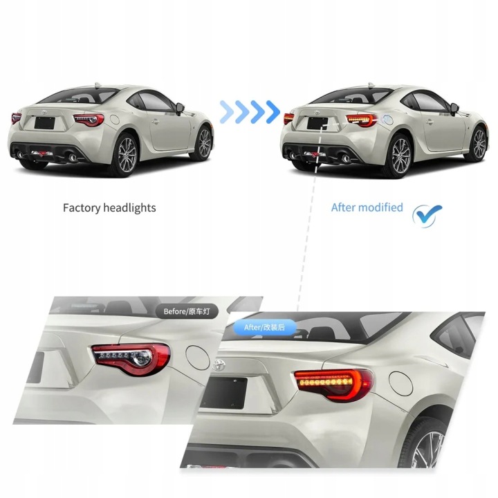 фото №9, Лампи задні kpl vland повний led тюнінг red білий toyota gt86 gt-86 frs brz