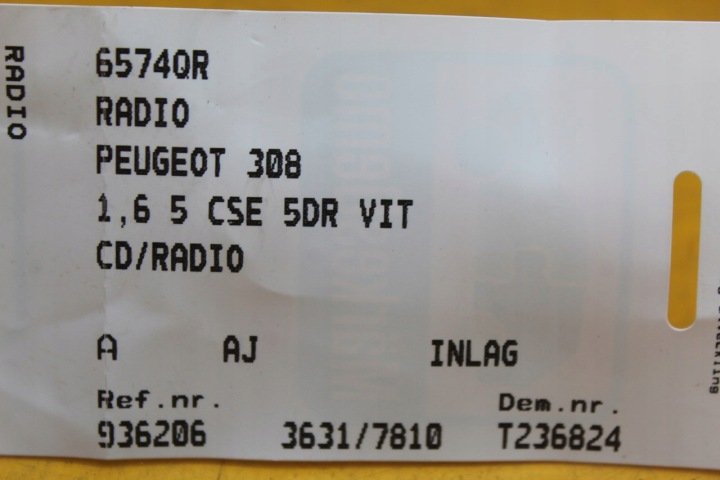 фото №13, Магнитола автомагнитола (радио, проигрыватель) cd peugeot 308 i 96662671xh