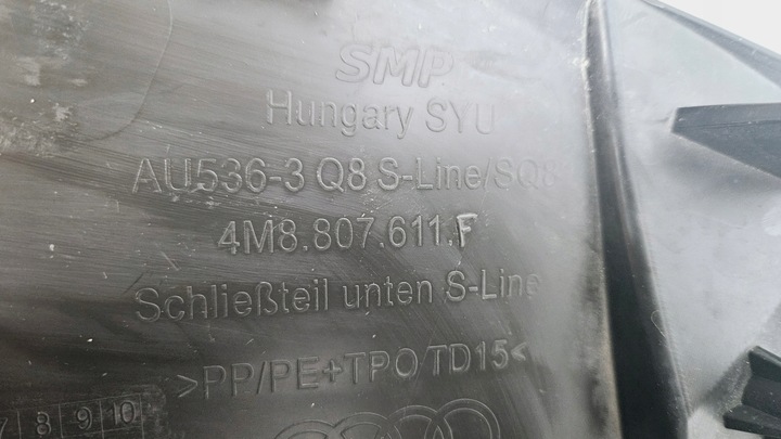 фото №8, Плита захист pod бампер audi q8 s-line 4m8807611f