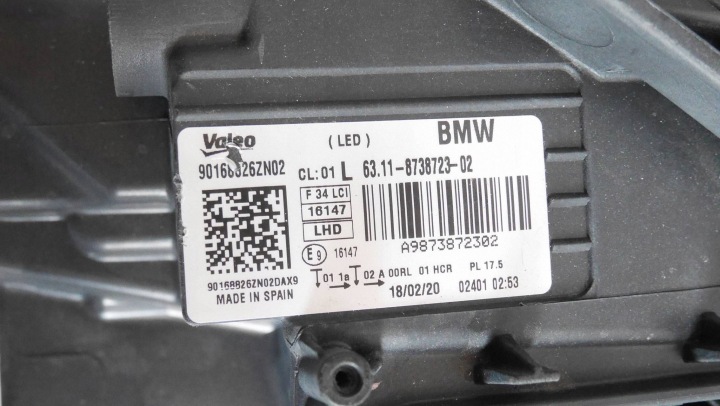 фото №11, Фара левая сторона bmw 3 gt f34 lci 8738723 полный led европа